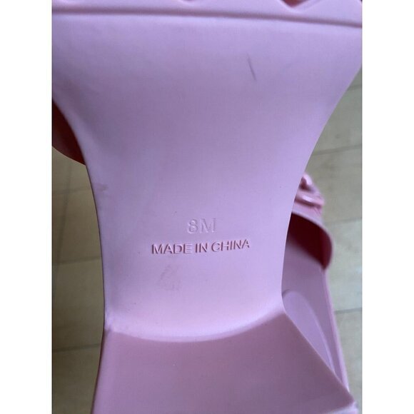 BP jollie jelly Women's pink open toe block heel sz 8 platform - Picture 8 of 8